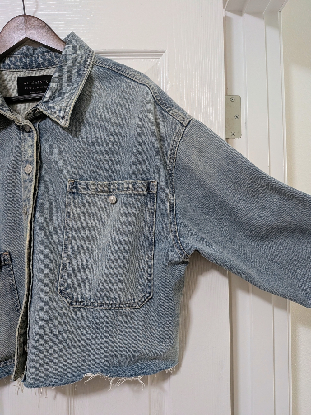 All Saints Light Blue Denim Jacket - Picture 7 of 8